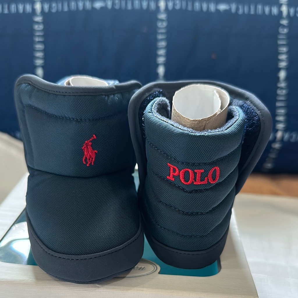 Polo By Ralph Lauren Kids Navy Blue Booties